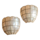 Pair of sconces in brass and mother-of-pearl