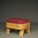 Bohemian Bamboo stool footstool. 1960s
