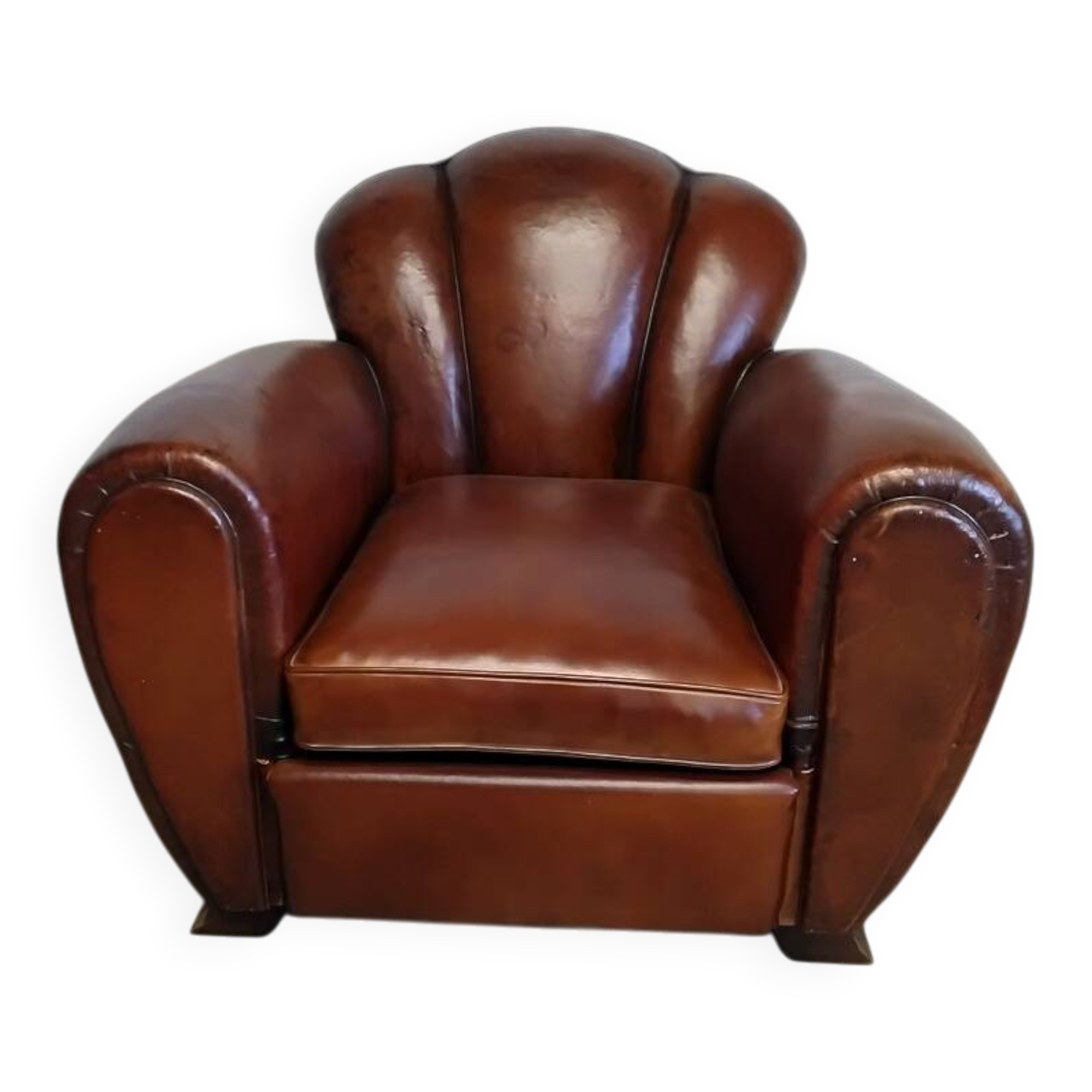 Club chair with floral backrest