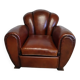 Club chair with floral backrest