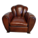 Club chair with floral backrest