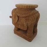 Side table elephant rattan or piece of sofa 60s 70s