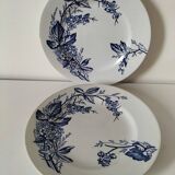 Pair of Longchamp plates 1880-1900 – Rare naturalistic floral decoration