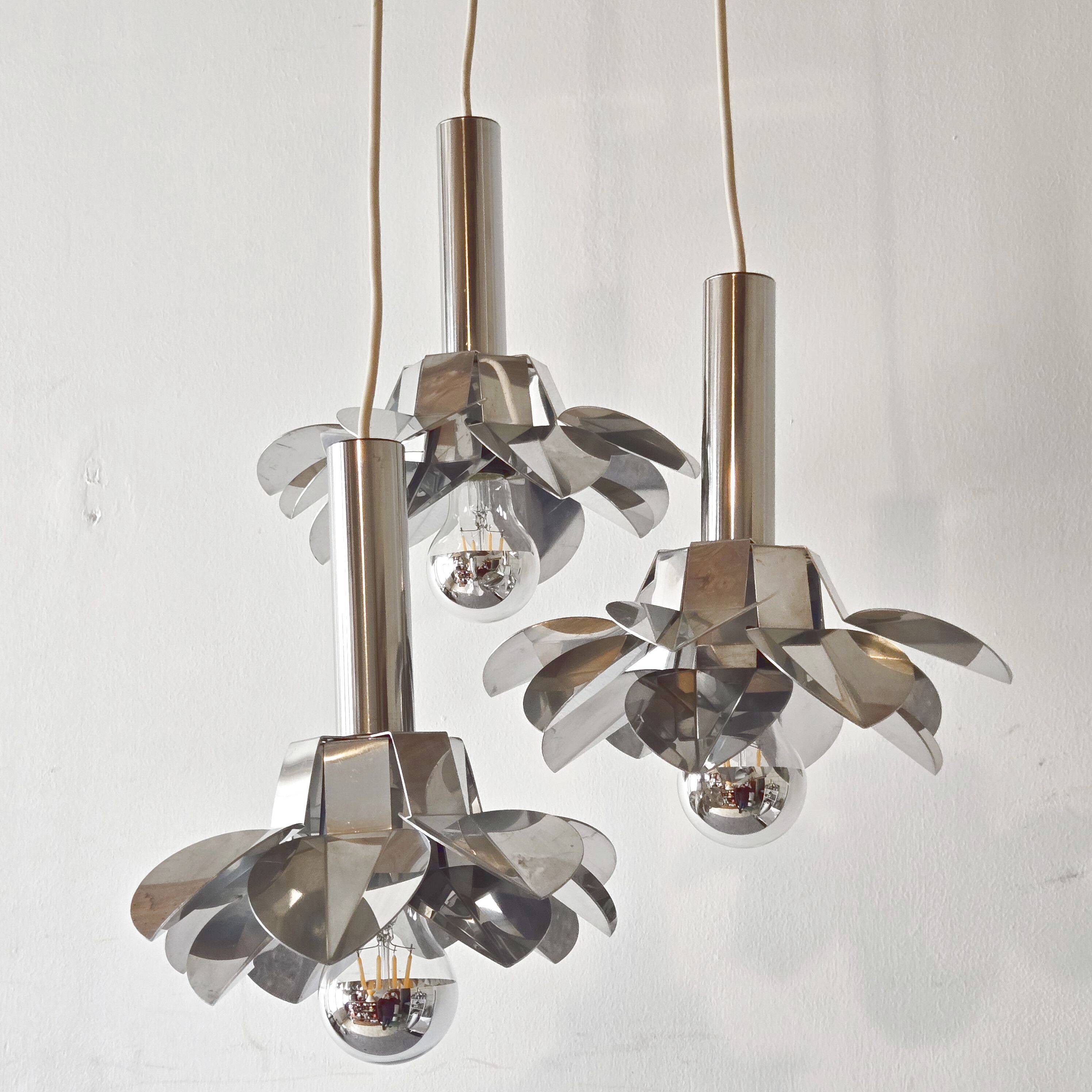 Vintage 1970 waterfall pendant light