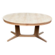 Table scandinave ovale extensible Baumann décapée en teck brut 240cm 1960