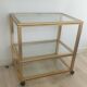 Dessert trolley in brass and glass