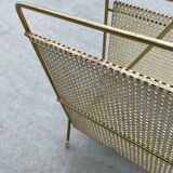 Vintage magazine rack 60s brass design