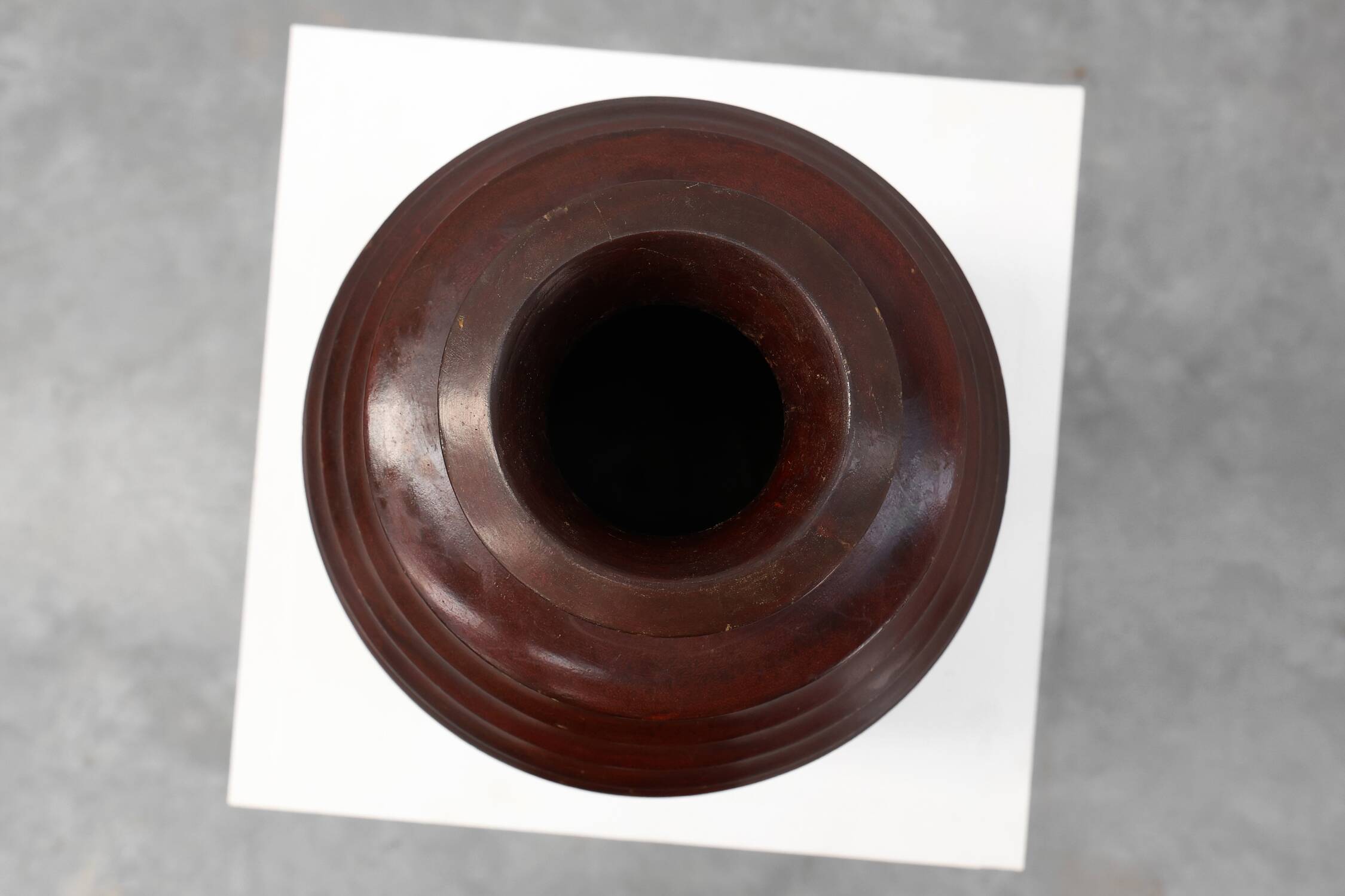 Large French turned wood vase in Art Deco style, ca. 1925