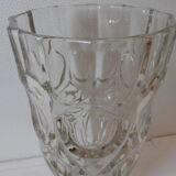Transparent faceted crystal vase