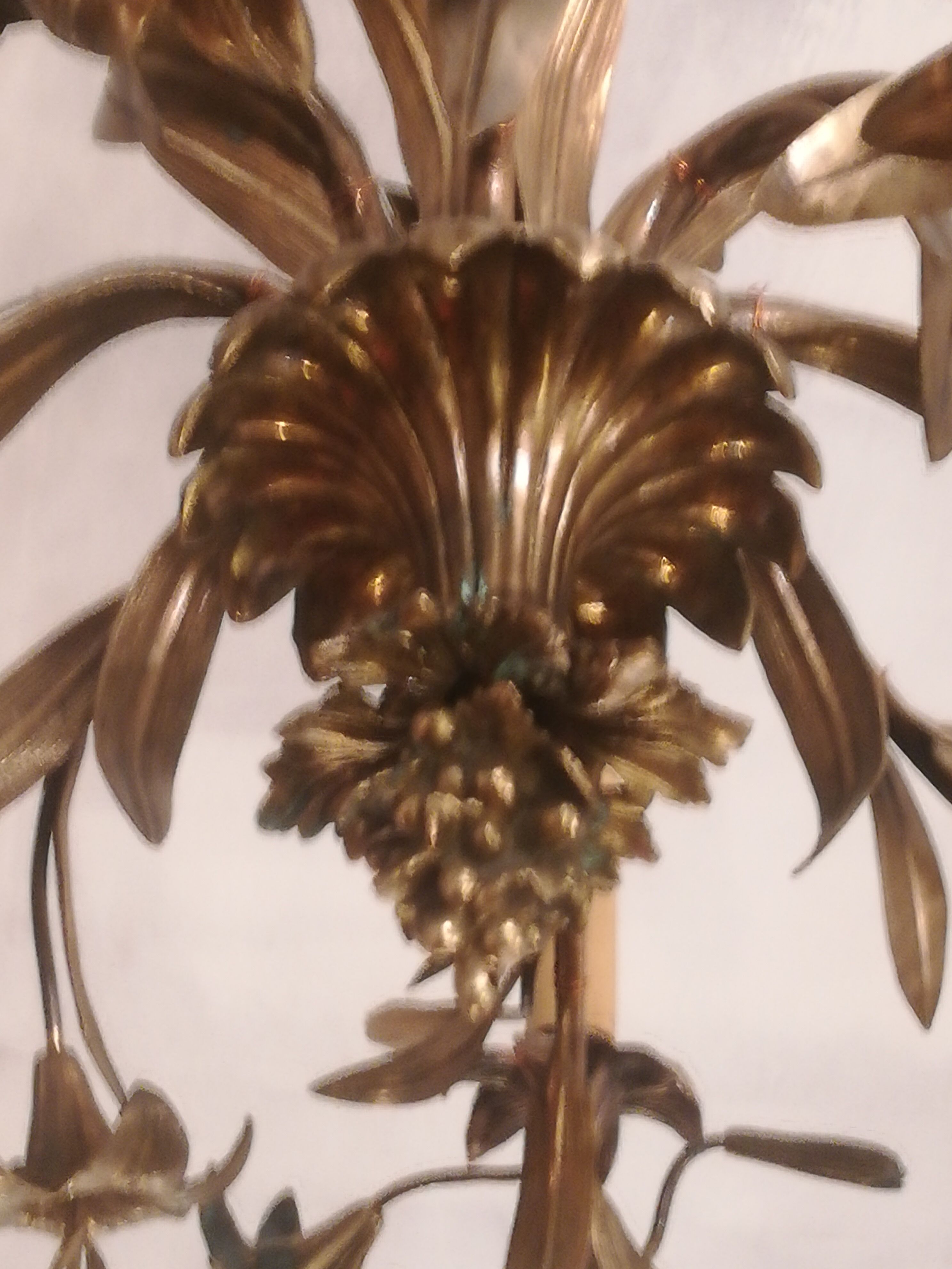 Late 19th century gilt bronze fleur-de-lis chandelier