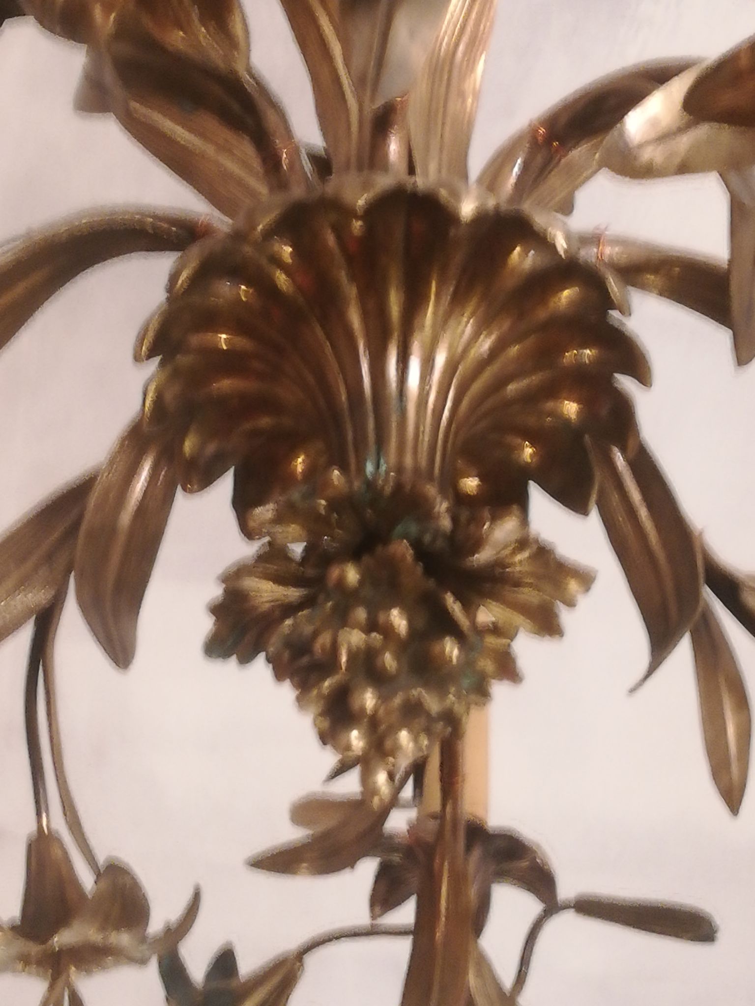 Late 19th century gilt bronze fleur-de-lis chandelier