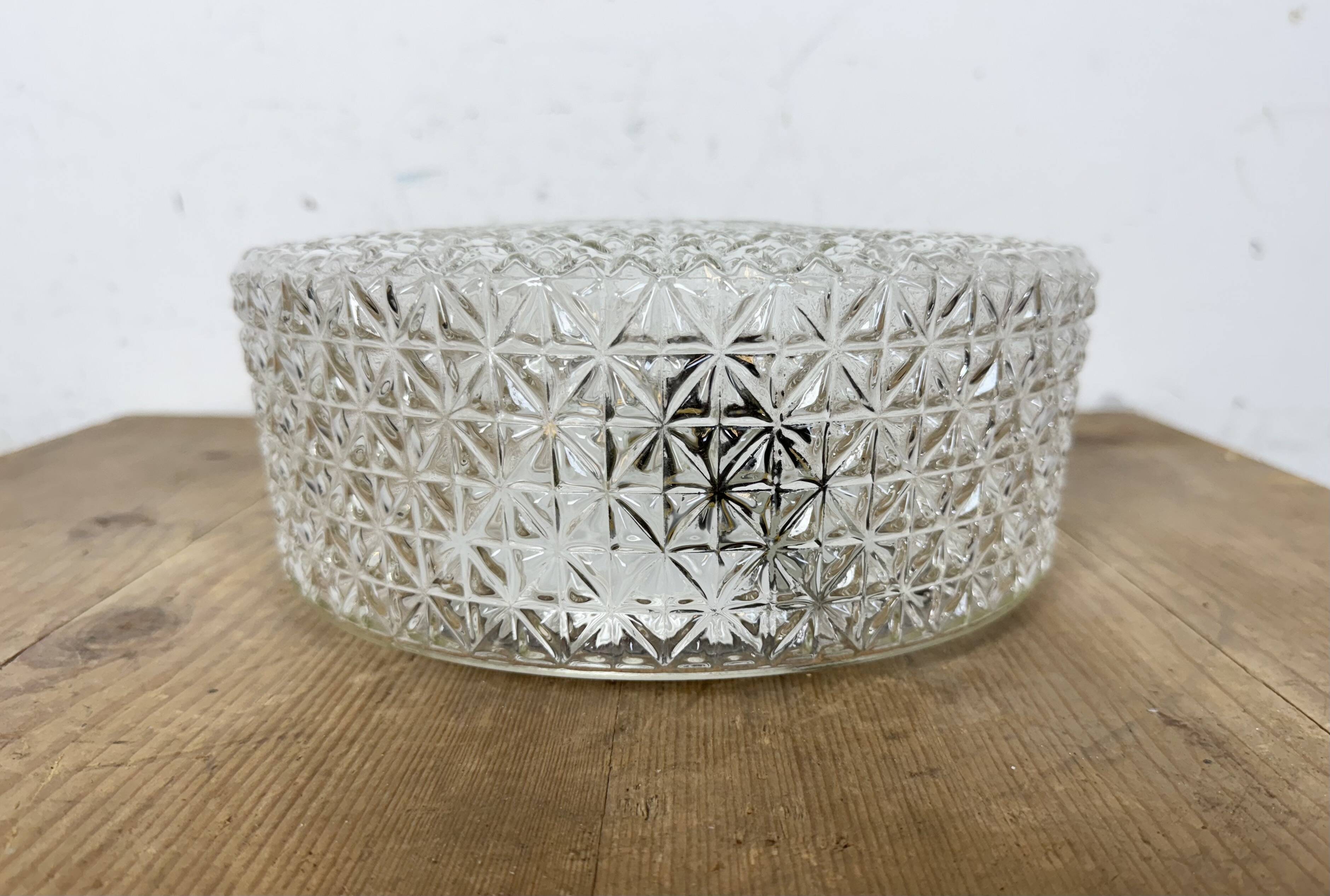 Vintage Glass Wall or Ceiling Light, 1970s