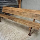 Antique garden bench French park bench oak with cast iron 218 cm