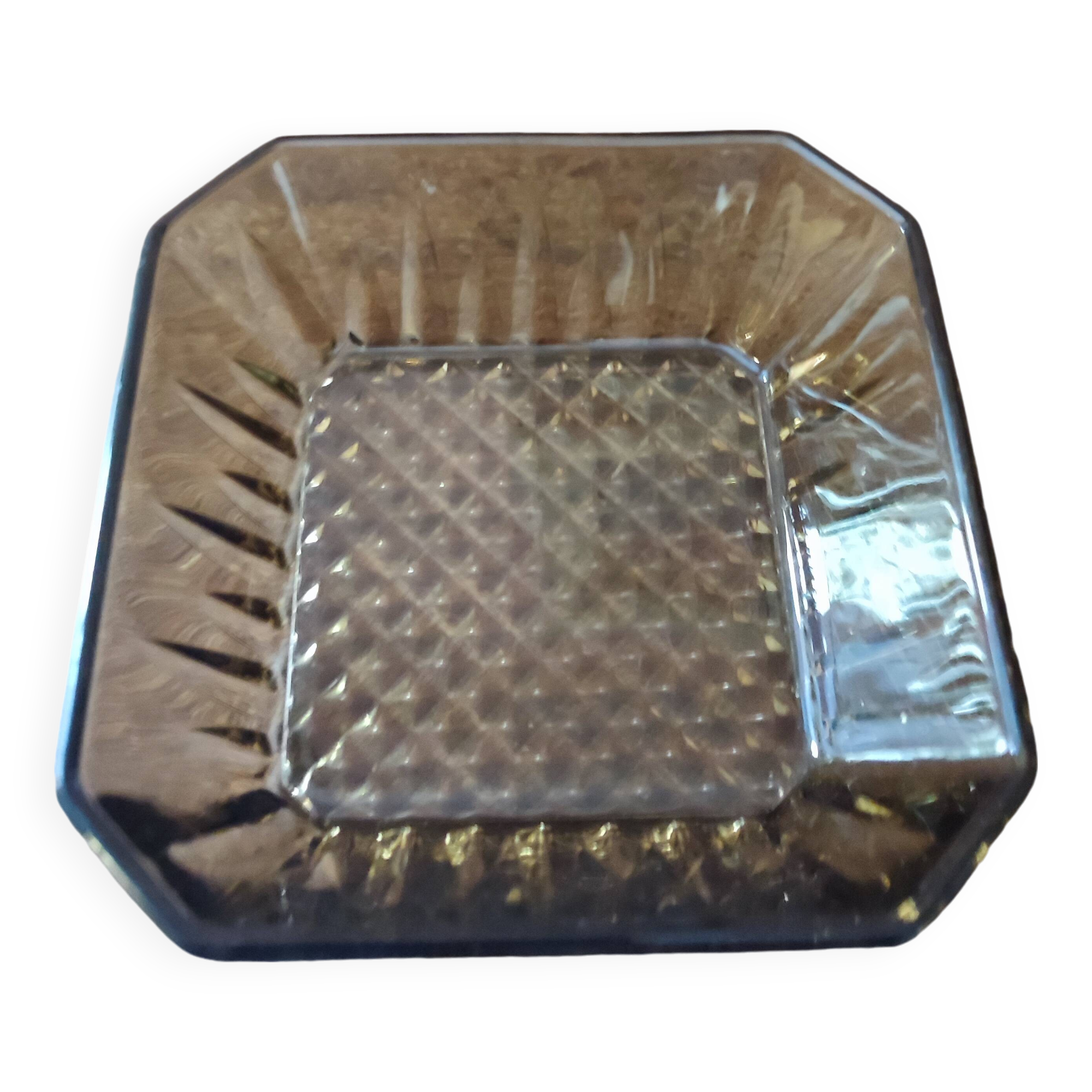 Set of 6 amber glass bowls