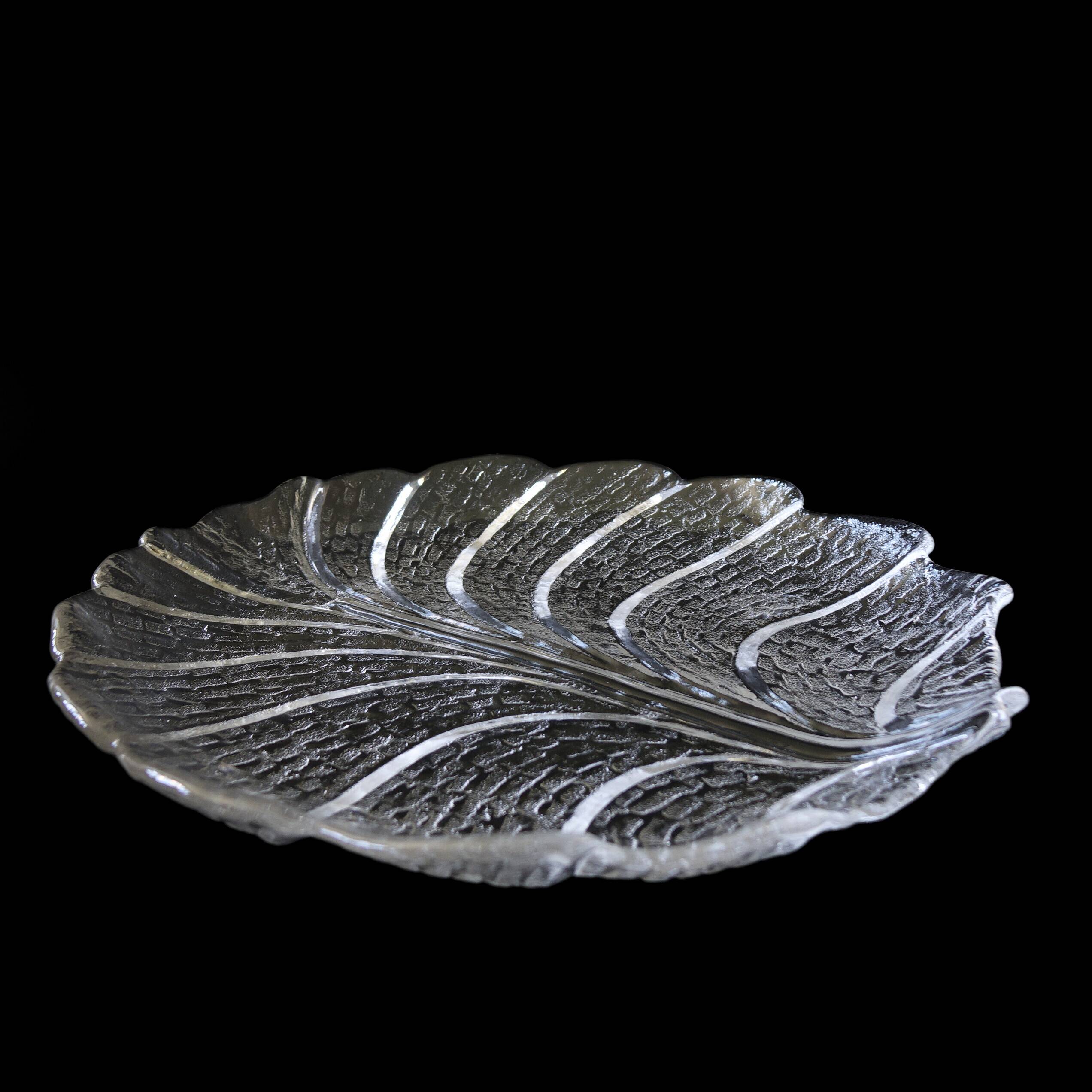 Vintage large glass plate "eden" designed by lars hellsten 1974 for orrefors