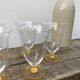7 glasses with crystal stemmed yellow feet / cups