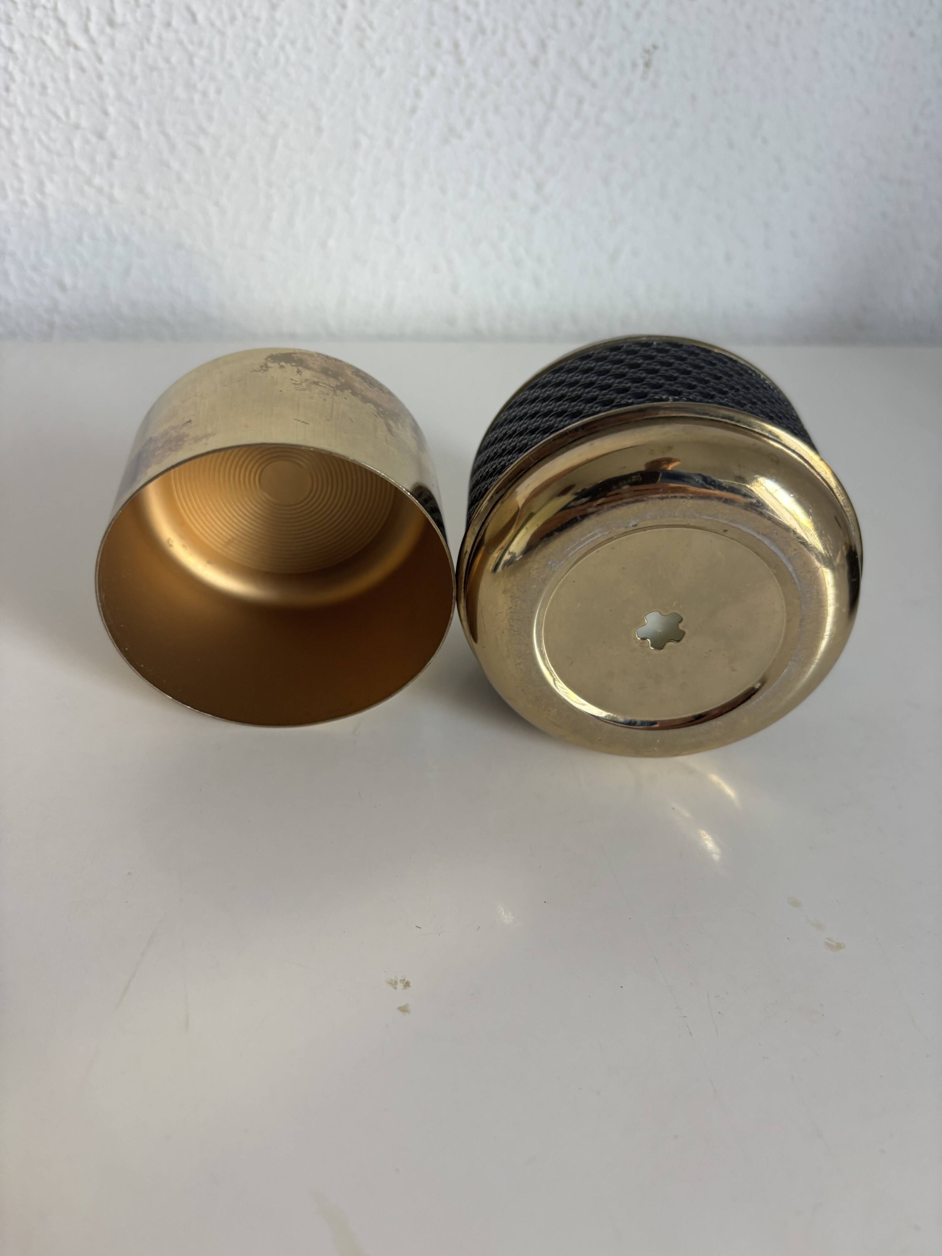 Nécessaire de fumeur 3 pièces, cendrier toupie, boîte et plateau, années 70
