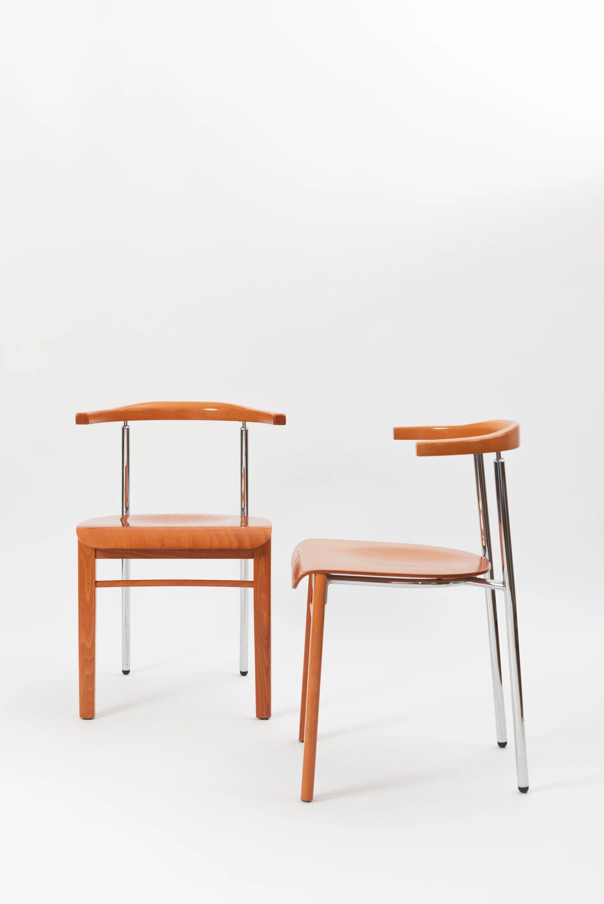 Set of 6 Italian cherry wood chairs