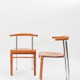 Set of 6 Italian cherry wood chairs