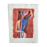Yves Alix, Nude with raised arm, 1965. Watercolor on signed paper