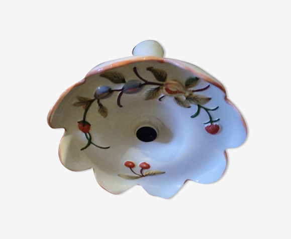 Suspension abat jour corole porcelaine fruits