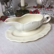 Old sauce boat Ivory made in France Digoin Sarreguemines