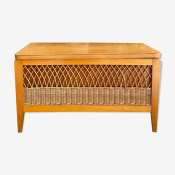 Wood and wicker chest
