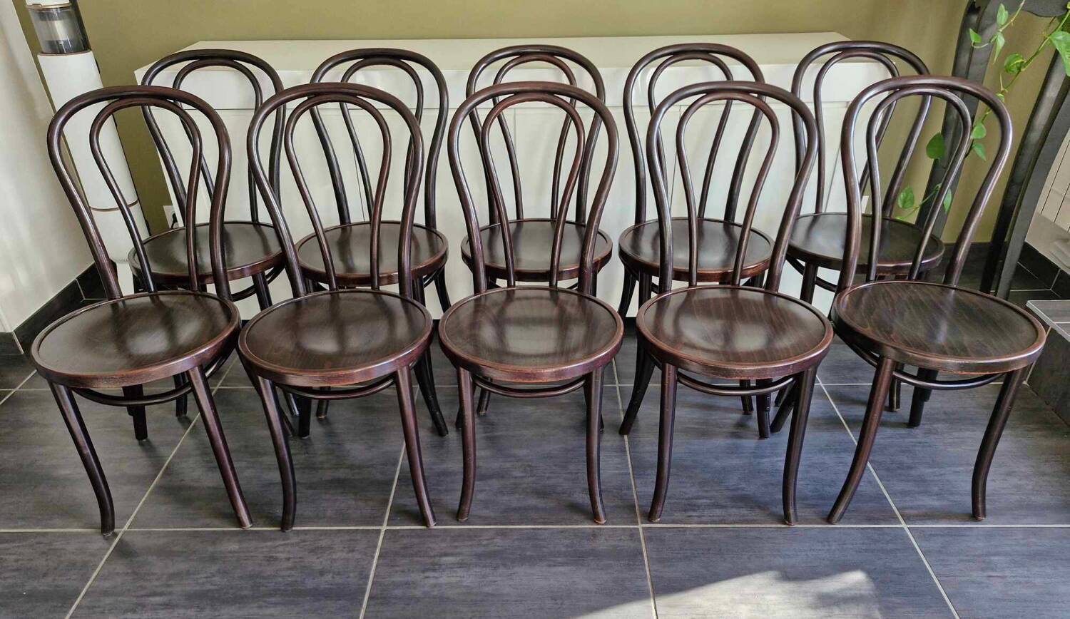 Series of 10 bistro chairs