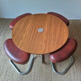 Coffee table and its 4  poufs years 70