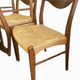 wooden and straw chairs from the 50s
