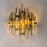 Pair of Venini sconces, Triedi cut glass, Italy, circa 1970s