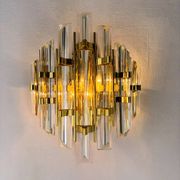 Pair of Venini sconces, Triedi cut glass, Italy, circa 1970s