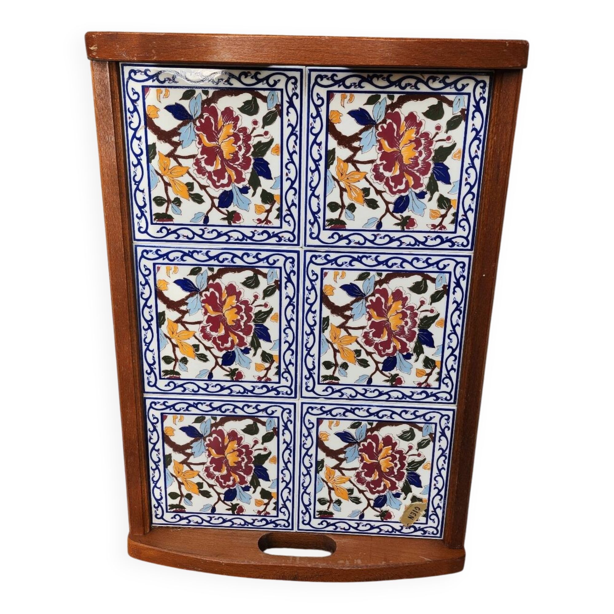 Large Gien peony platter
