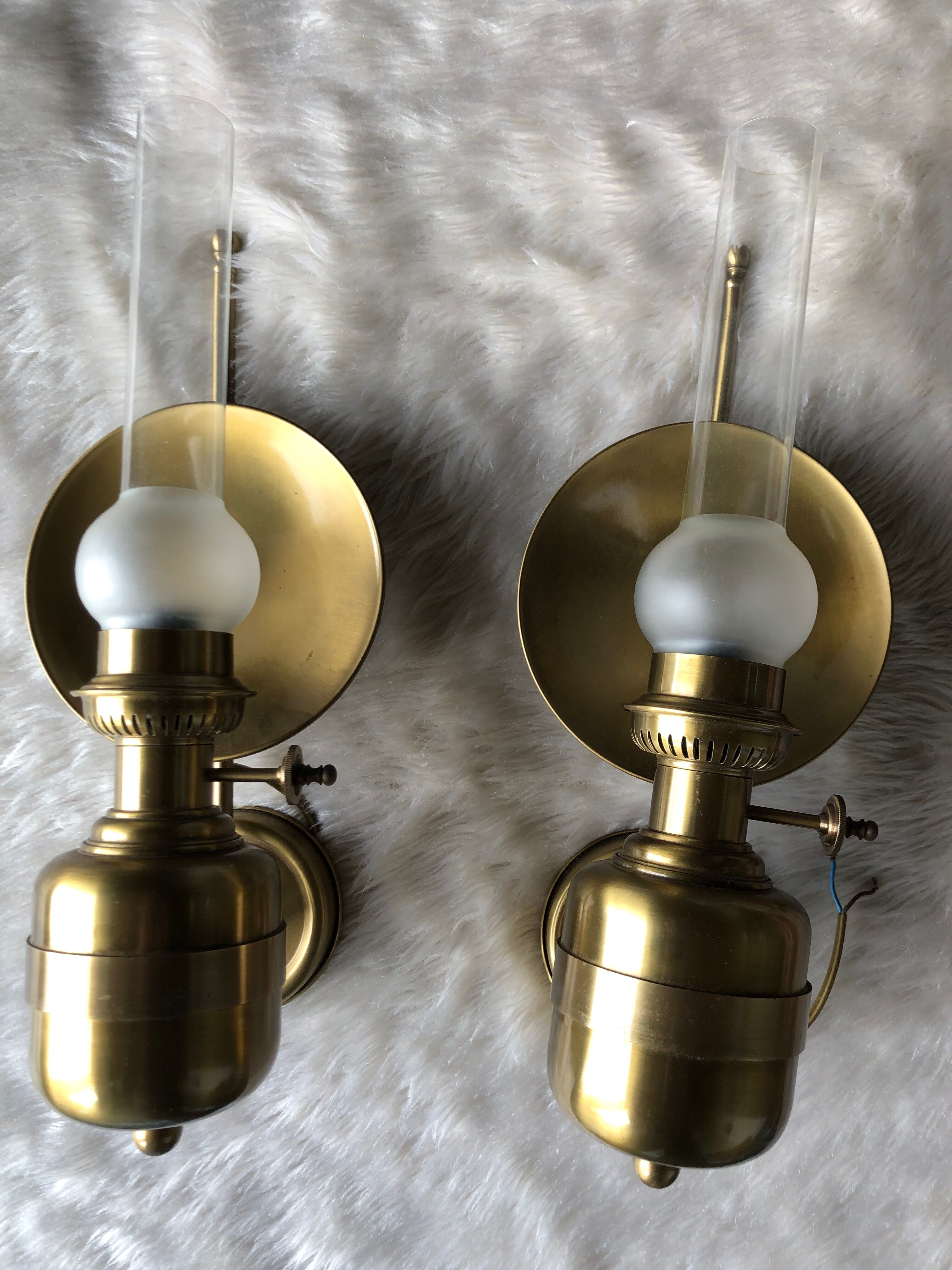 Brass wall lamps