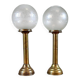 20th-Century Candleholders with Glass Shades, 1950s, Set of 2