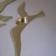 Wall Decoration Set 3 X Seagull / Swallow / Bird. Brass 70 / 80s