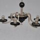 Chandelier 1930 tubular arms to 6 lights black opaline cups