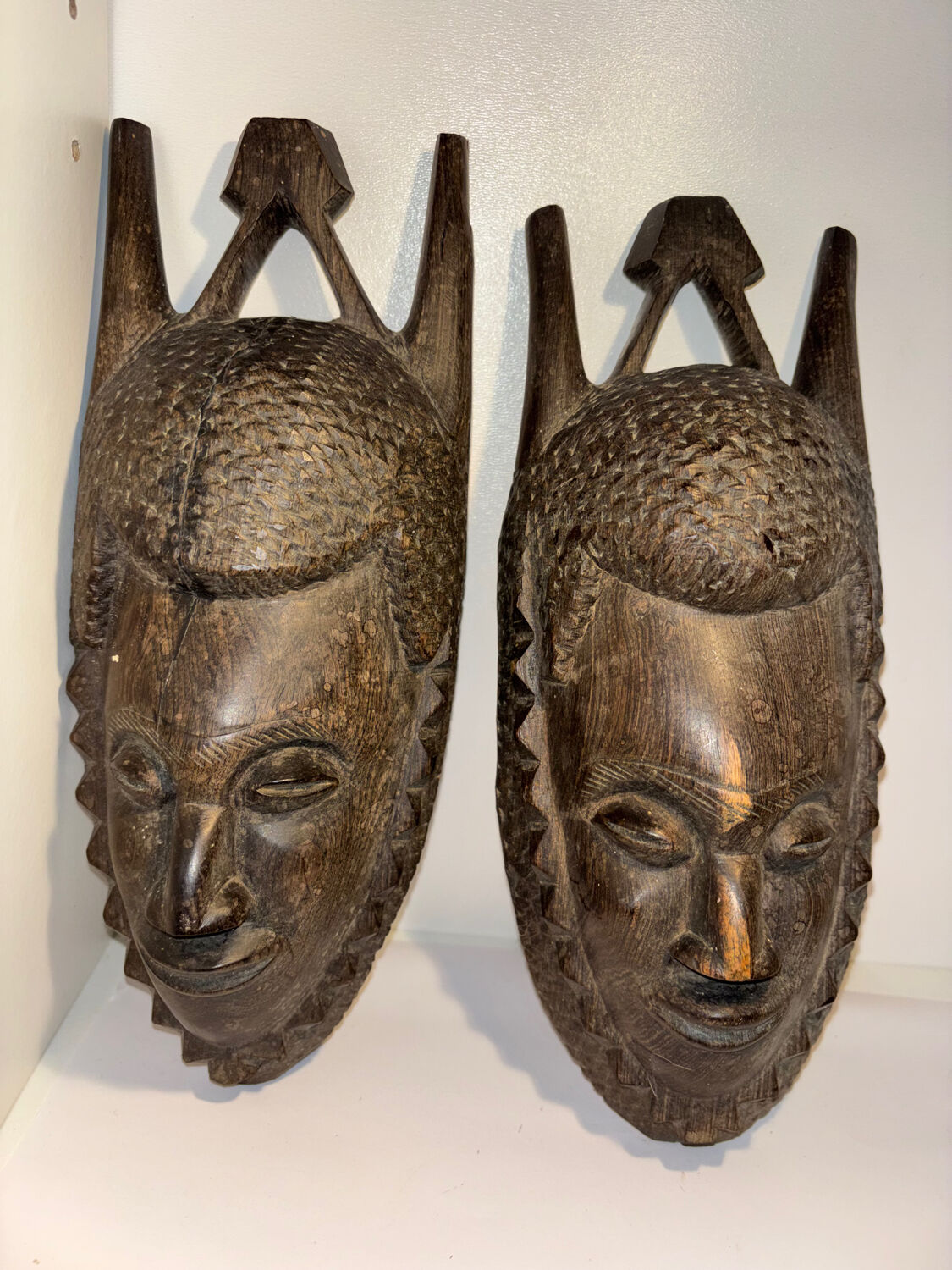 Paire de masques ancien collection art africain