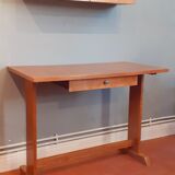 Table bureau et son étagère années 50 en chêne