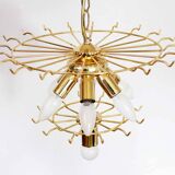 Italian chandelier in brass and beveled glass