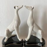 Paire de serres livres chiens lévriers années 60