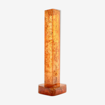 Luminous column in fractal resin signed Henri Fernandez