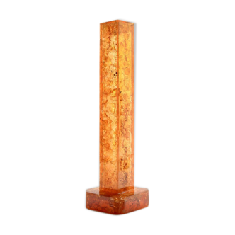 Luminous column in fractal resin signed Henri Fernandez