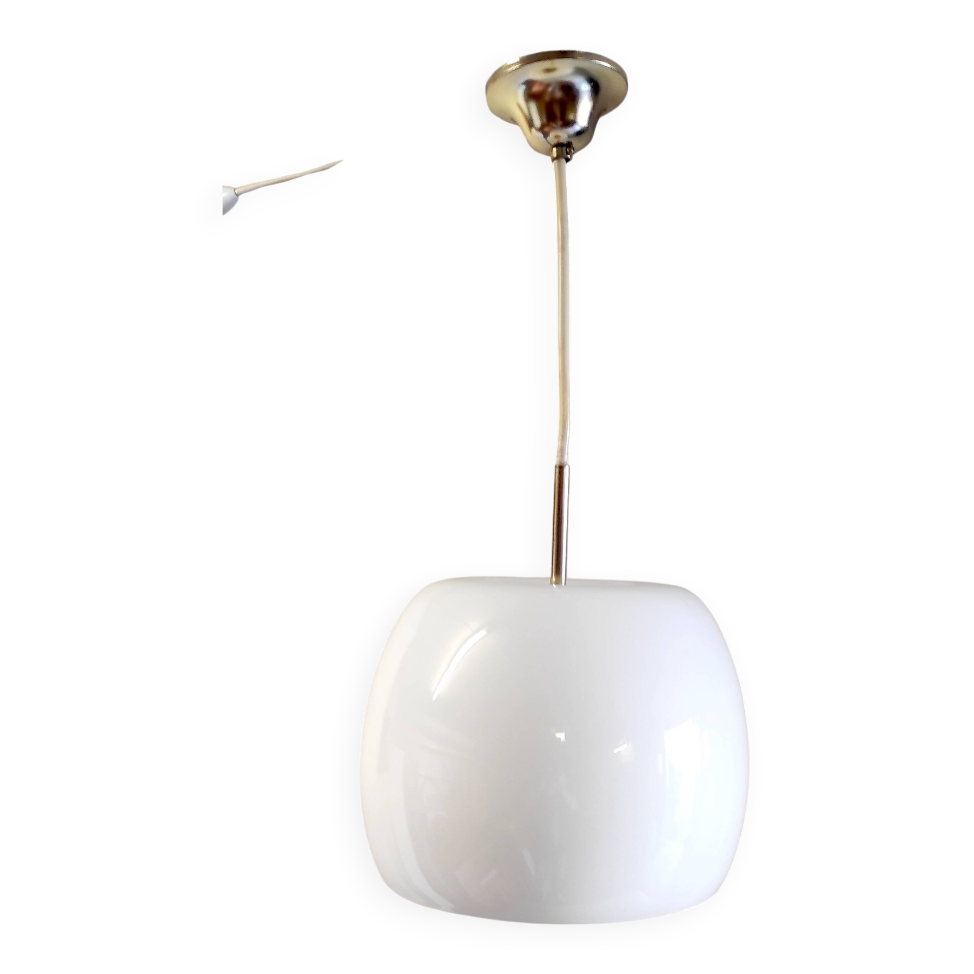 Opaline globe pendant light - mid-20th century