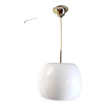 Opaline globe pendant light - mid-20th century