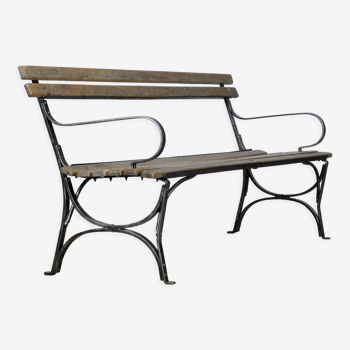 Riveted iron park bench 1920s