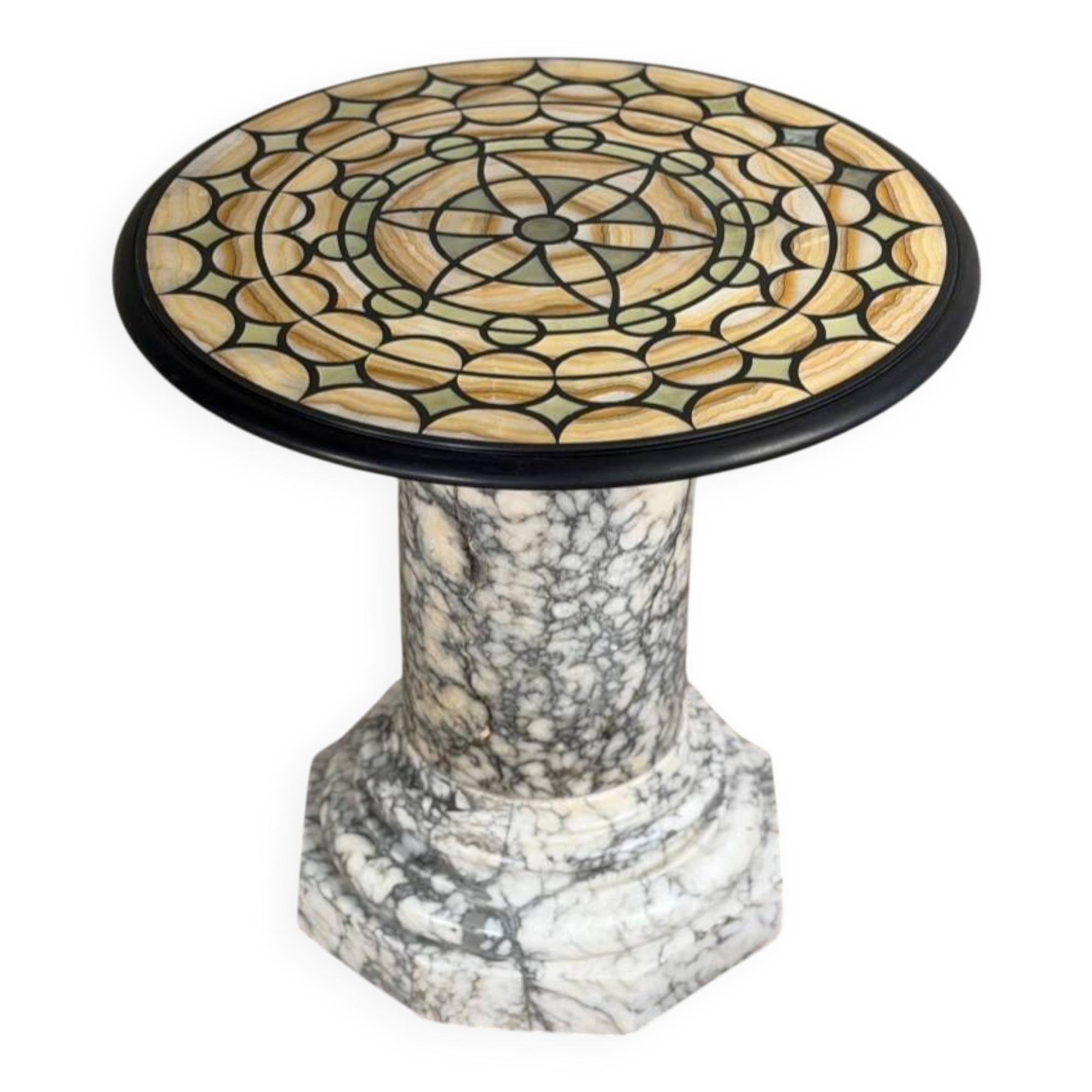 Marbre, albâtre et onyx, table d’appoint vers 1900