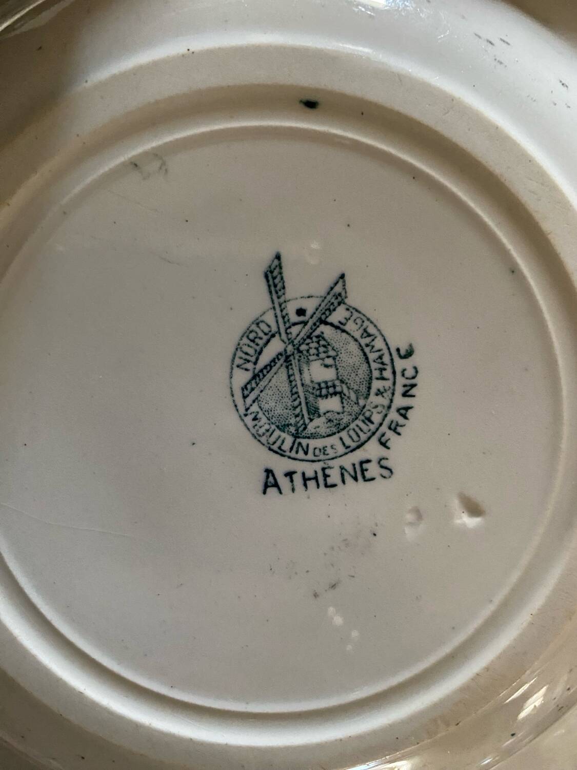 3 deep iron earth plates Moulin des loups "Athens".