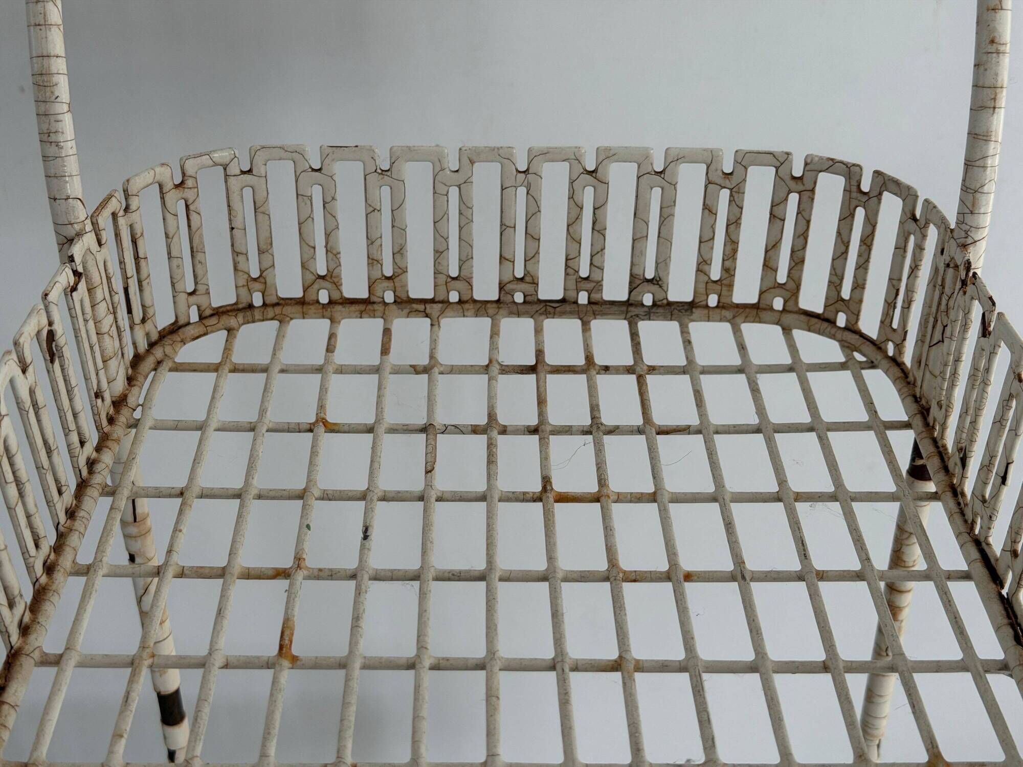Bar cart or service table in white metal, 1960, France