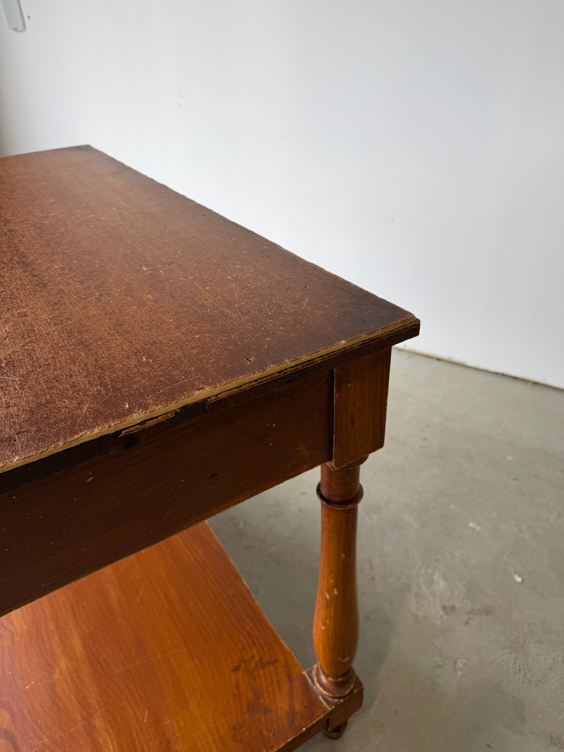 Old work table / draper from a wooden haberdashery.